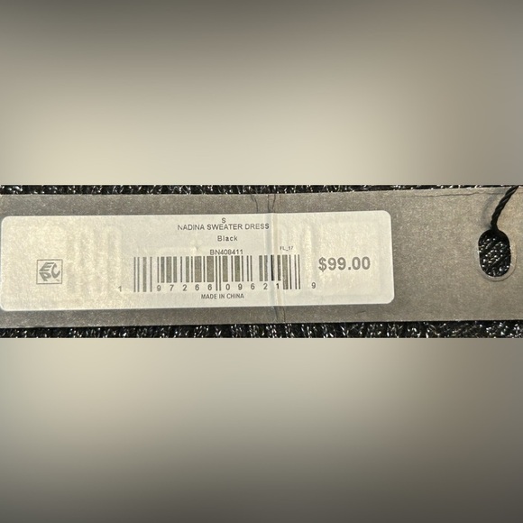 NWT Revolve Steve Madden Nadina Metallic LS Sweater Dress in Black & Silver, S - Picture 12 of 15